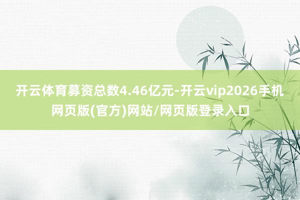 开云体育募资总数4.46亿元-开云vip2026手机网页版(官方)网站/网页版登录入口