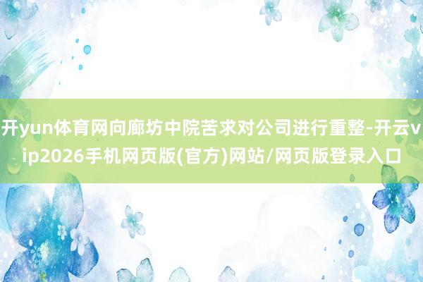 开yun体育网向廊坊中院苦求对公司进行重整-开云vip2026手机网页版(官方)网站/网页版登录入口