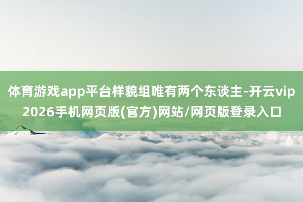 体育游戏app平台样貌组唯有两个东谈主-开云vip2026手机网页版(官方)网站/网页版登录入口